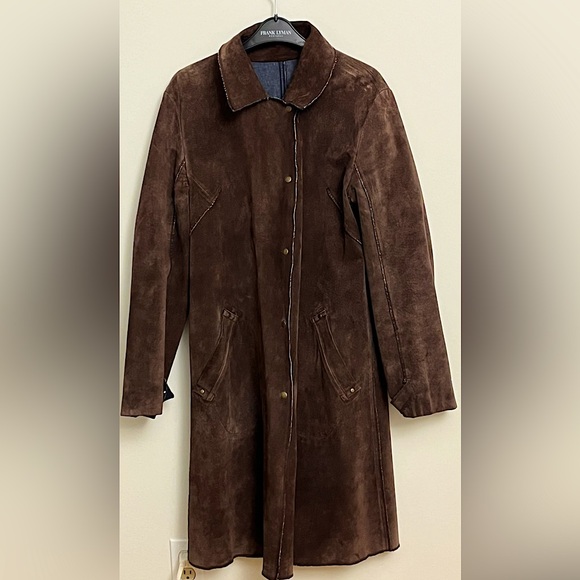 Reversible Suede and Denim Trench Coat - Picture 5 of 8